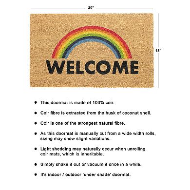 RugSmith Welcome Rainbow Doormat - 18'' x 30''