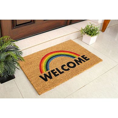 RugSmith Welcome Rainbow Doormat - 18'' x 30''
