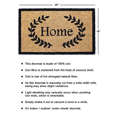RugSmith Home with Leaves Doormat - 18'' x 30''