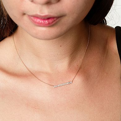 Luxle 14k gold 1/5 Carat T.W. Diamond Bar Necklace