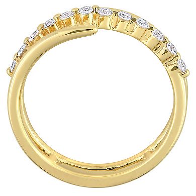 Stella Grace 18k Gold Over Sterling Silver 1/3 Carat T.W. Lab-Grown Diamond Swirl Ring