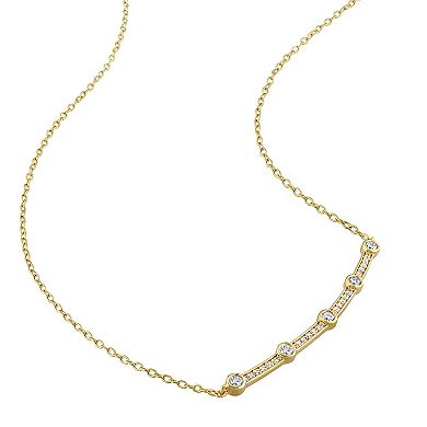 Stella Grace 18k Gold Over Sterling Silver 1/3 Carat T.W. Lab-Grown Diamond Bar Necklace
