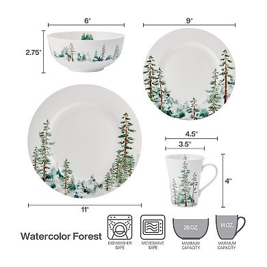 Mikasa Watercolor Forest 16-pc. Dinnerware Set