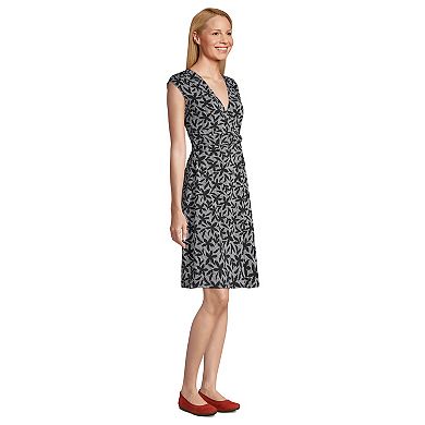 Women's Lands' End Gathered Faux-Wrap Dress