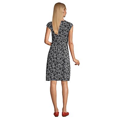 Women's Lands' End Gathered Faux-Wrap Dress