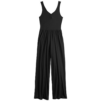 Juniors' Live To Be Spoiled Ribbed Knit Jumpsuit