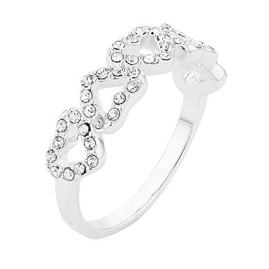 City Luxe Crystal Open Heart Band Ring