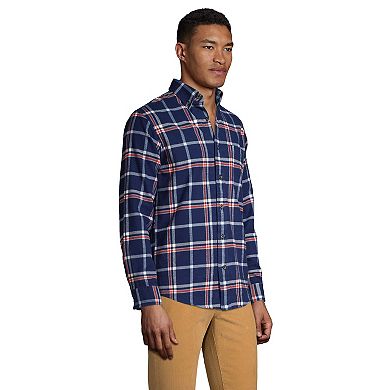 Big & Tall Lands' End Traditional-Fit Pattern Flagship Flannel Button-Down Shirt