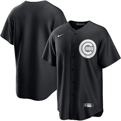 Men's Nike Black/White Chicago Cubs Official Replica Jersey