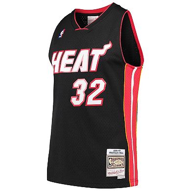 Men's Mitchell & Ness Shaquille O'Neal Black Miami Heat Hardwood Classics Swingman Jersey