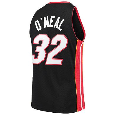 Men's Mitchell & Ness Shaquille O'Neal Black Miami Heat Hardwood Classics Swingman Jersey