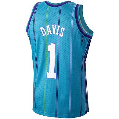 Men's Mitchell & Ness Baron Davis Teal Charlotte Hornets Hardwood Classics Swingman Jersey