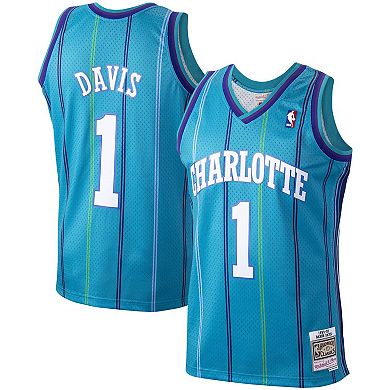 Men's Mitchell & Ness Baron Davis Teal Charlotte Hornets Hardwood Classics Swingman Jersey