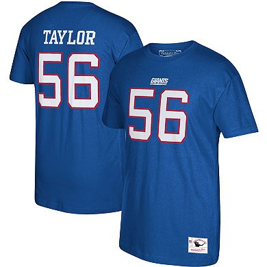 Men's Mitchell & Ness Lawrence Taylor Royal New York Giants Retired Player Logo Name & Number T-Shirt