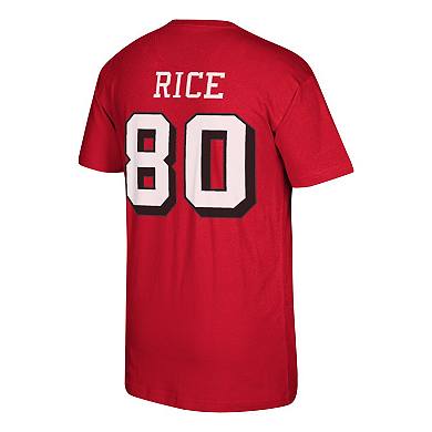 Men's Mitchell & Ness San Francisco 49ers Jerry Rice Scarlet Retired Player Name & Number T-Shirt