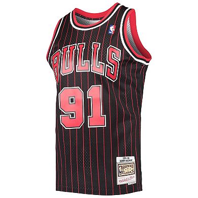 Men's Mitchell & Ness Dennis Rodman Black Chicago Bulls Hardwood Classics Swingman Jersey