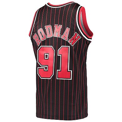 Men's Mitchell & Ness Dennis Rodman Black Chicago Bulls Hardwood Classics Swingman Jersey