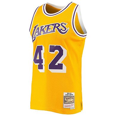 Men's Mitchell & Ness James Worthy Gold Los Angeles Lakers 1984-85 Hardwood Classics Swingman Jersey