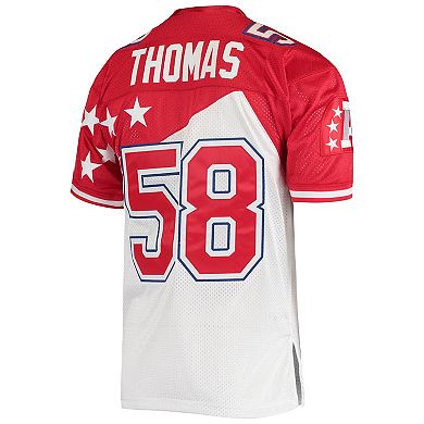 Men's Mitchell & Ness Derrick Thomas White/Red AFC 1995 Pro Bowl Authentic Jersey