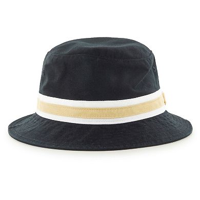 Men's '47 Black New Orleans Saints Striped Bucket Hat