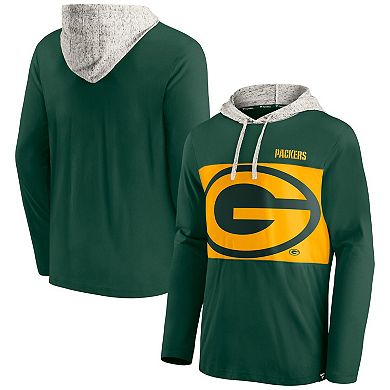 Men's Fanatics Branded Green Green Bay Packers Long Sleeve Hoodie T-Shirt