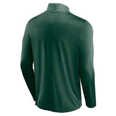 Men's Fanatics Branded Green Miami Hurricanes Depth Chart Camo Jacquard Quarter-Zip Jacket