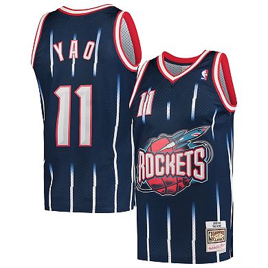 Men's Mitchell & Ness Yao Ming Navy Houston Rockets Hardwood Classics Swingman Jersey