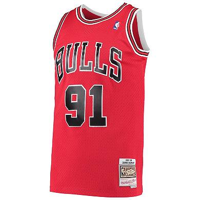 Men's Mitchell & Ness Dennis Rodman Red Chicago Bulls Hardwood Classics 1997-98 Swingman Jersey