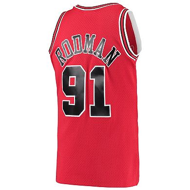 Men's Mitchell & Ness Dennis Rodman Red Chicago Bulls Hardwood Classics 1997-98 Swingman Jersey