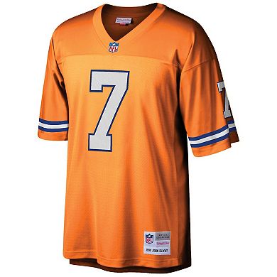 Men's Mitchell & Ness John Elway Orange Denver Broncos Legacy Replica Jersey