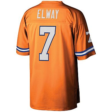 Men's Mitchell & Ness John Elway Orange Denver Broncos Legacy Replica Jersey