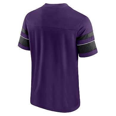 Men's Fanatics Branded Purple Baltimore Ravens Textured Hashmark V-Neck T-Shirt