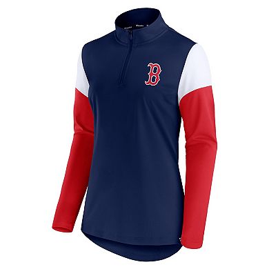 Women's Fanatics Branded Navy/Red Boston Red Sox Authentic Fleece Quarter-Zip Jacket