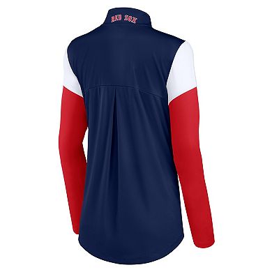 Women's Fanatics Branded Navy/Red Boston Red Sox Authentic Fleece Quarter-Zip Jacket