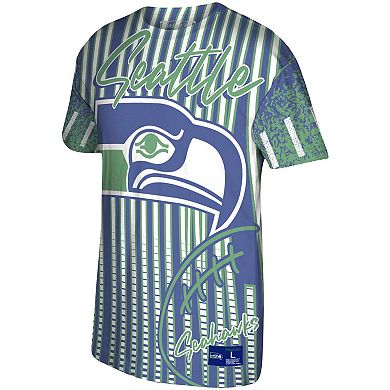 Men's Mitchell & Ness Royal Seattle Seahawks Jumbotron Historic Logo T-Shirt
