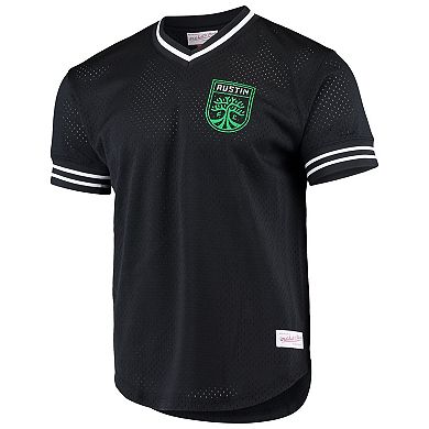 Men's Mitchell & Ness Black Austin FC Mesh V-Neck T-Shirt