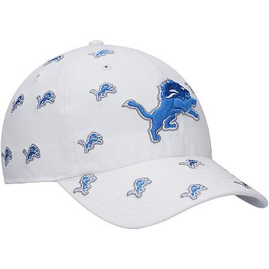 Women's '47 White Detroit Lions Confetti Clean Up Adjustable Hat