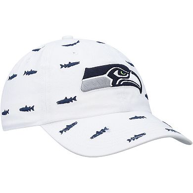 Women's '47 White Seattle Seahawks Confetti Clean Up Adjustable Hat