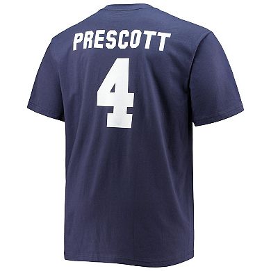 Men's Fanatics Branded Dak Prescott Navy Dallas Cowboys Big & Tall Player Name & Number T-Shirt