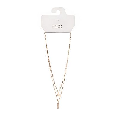 LC Lauren Conrad Geometric Pendant Double Strand Necklace