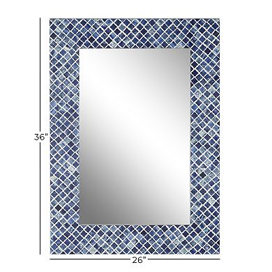 Stella & Eve Blue Wood Mosaic Wall Mirror