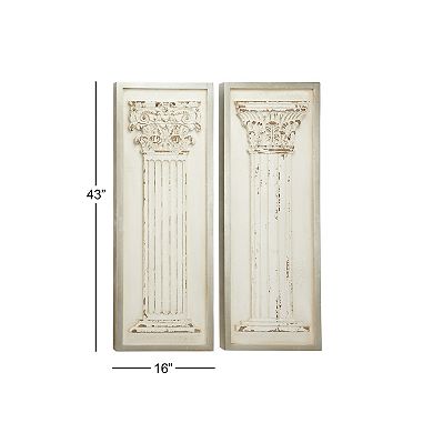 Stella & Eve Distressed Wood Column Wall Decor 2-Piece Set