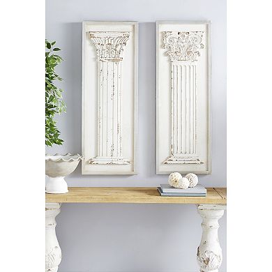 Stella & Eve Distressed Wood Column Wall Decor 2-Piece Set