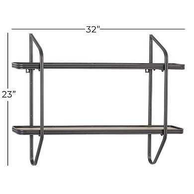 Stella & Eve Black Iron Industrial Wall Shelf