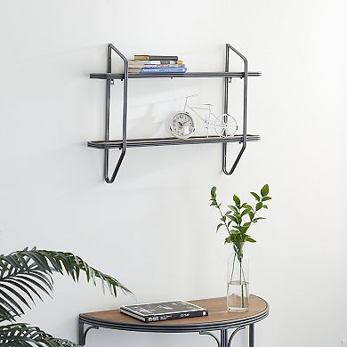 Stella & Eve Black Iron Industrial Wall Shelf