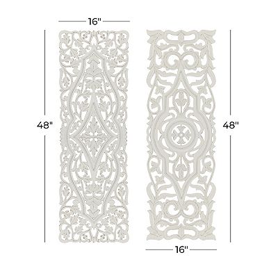 Stella & Eve Carved White Wall Decor 2-Piece Set