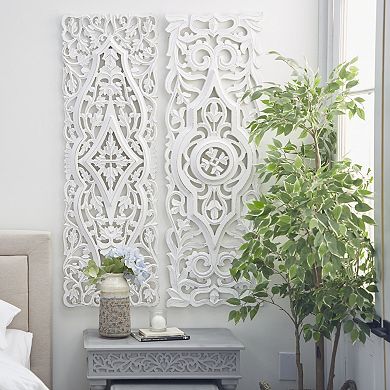 Stella & Eve Carved White Wall Decor 2-Piece Set