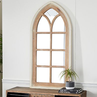 Stella & Eve Brown Wood Cathedral Wall Mirror