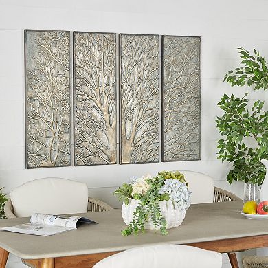 Stella & Eve Metallic Tree Wall Decor 4-piece Set