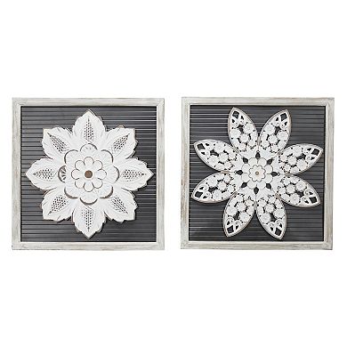 Stella & Eve Wood Floral Wall Decor 2-Piece Set